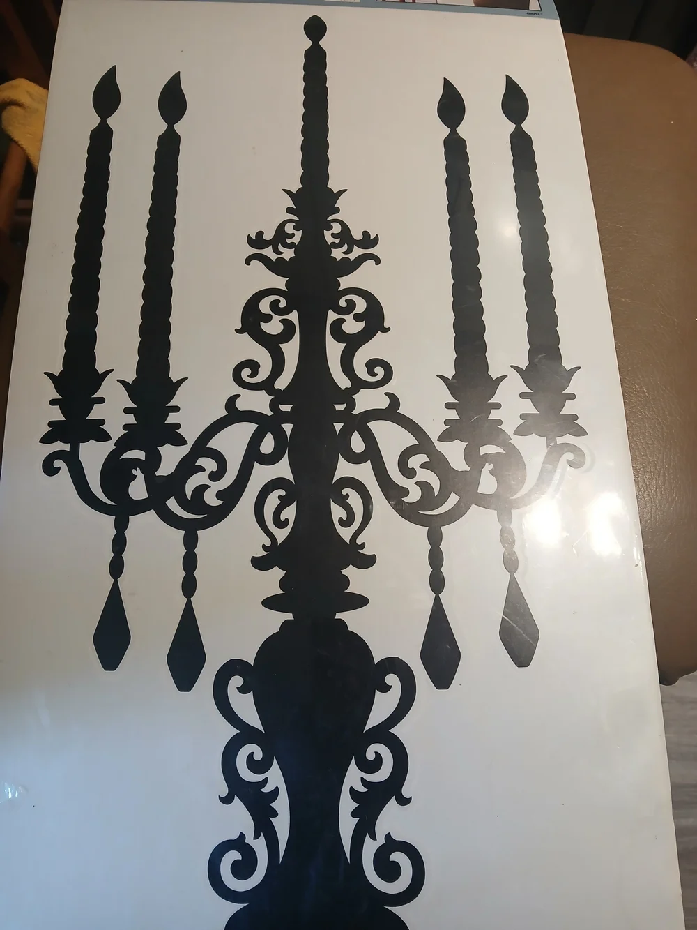 Removable Sticker - Black Clock & Candelabra Set